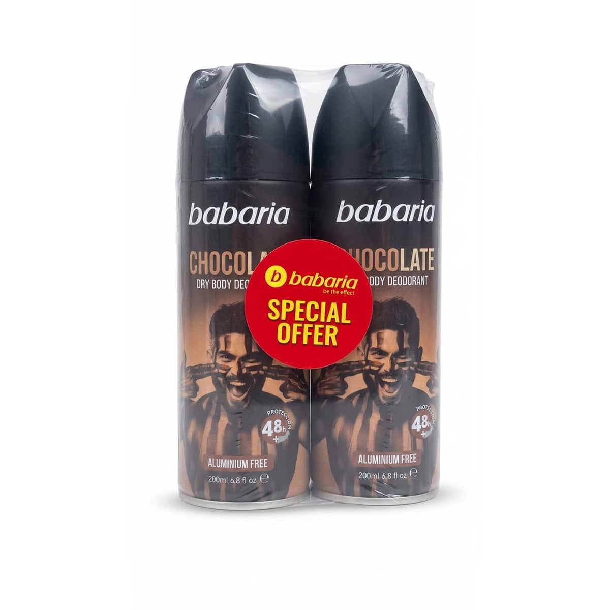 Babaria Body Spray Deodorant Chocolate Men 2 x 200ml Offer